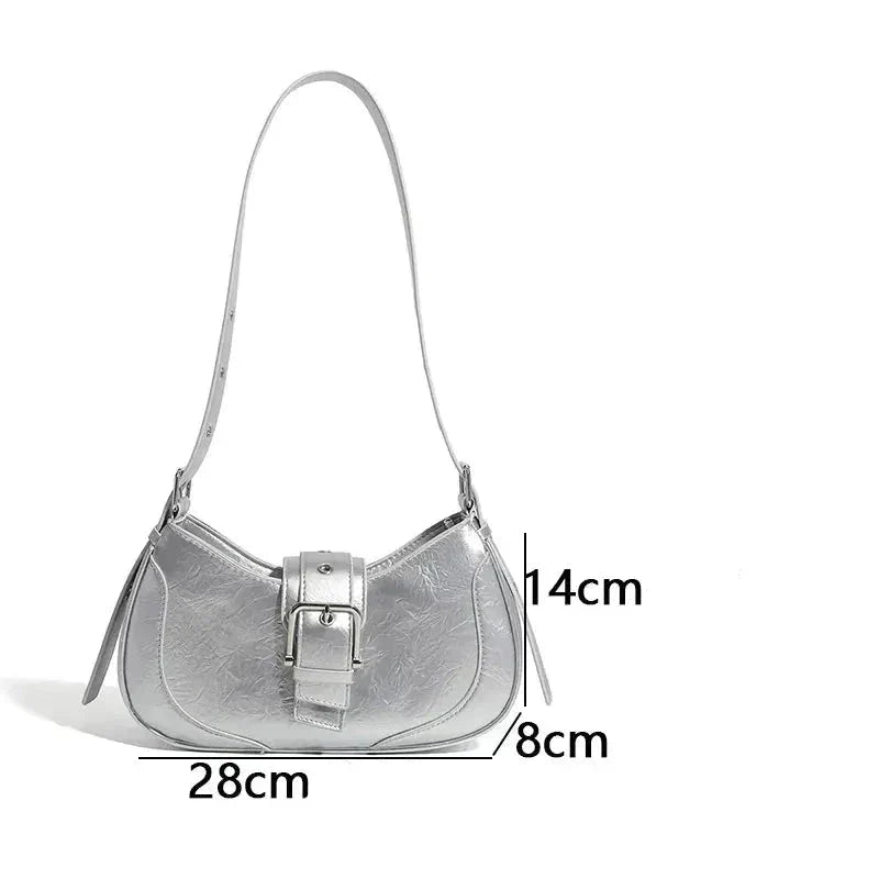 Bolsa Feminina Baguete Fivela